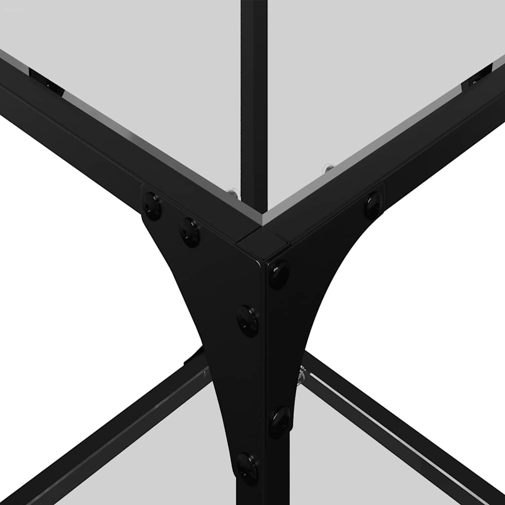 vidaXL Coffee Tables with Transparent Glass Top 2 pcs 30x30x40cm Steel