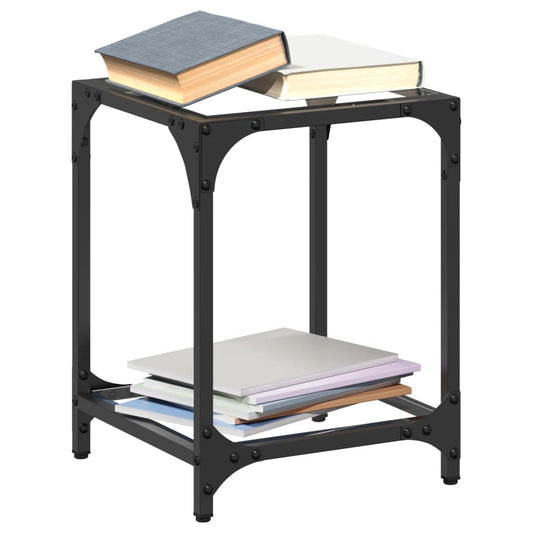 vidaXL Coffee Table | Clear, Steel | Engineered wood, Steel, Glass | Small