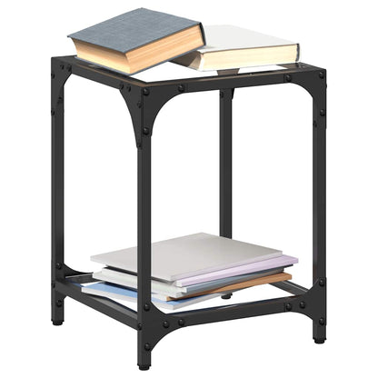 vidaXL Coffee Tables with Transparent Glass Top 2 pcs 30x30x40cm Steel