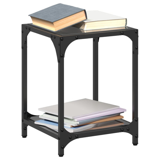 vidaXL Coffee Table | Black glass | Engineered wood, steel, glass | Small