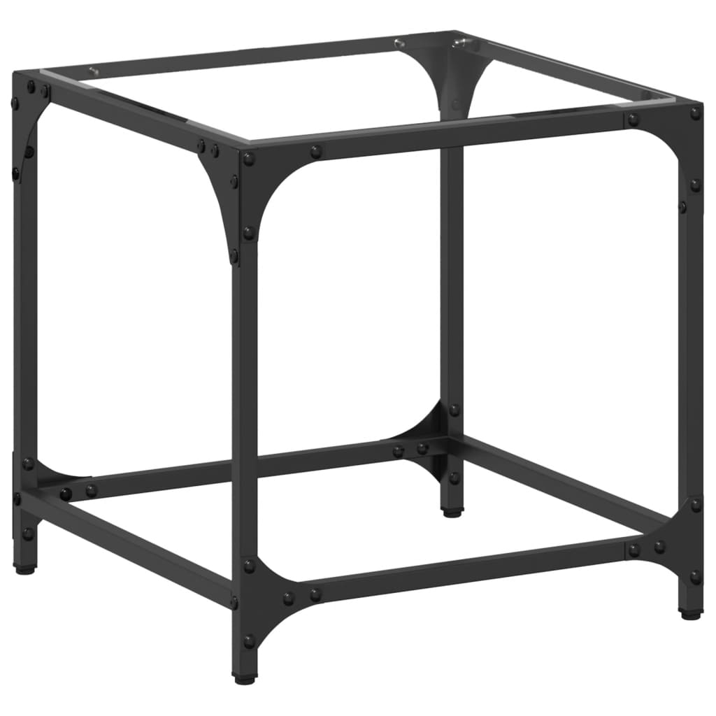 vidaXL Coffee Table with Transparent Glass Top 40x40x40 cm Steel