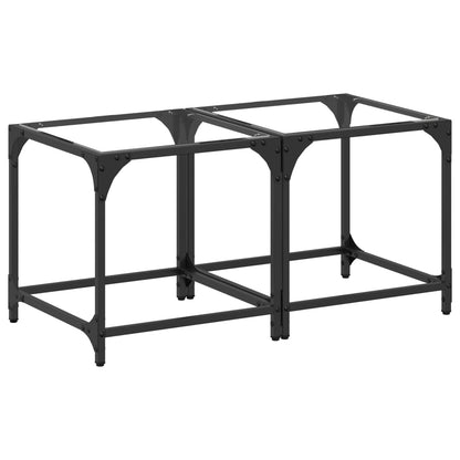 vidaXL Coffee Tables with Transparent Glass Top 2 pcs 40x40x40 cm Steel