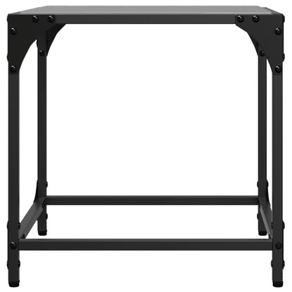 vidaXL Coffee Tables with Black Glass Top 2 pcs 40x40x40 cm Steel