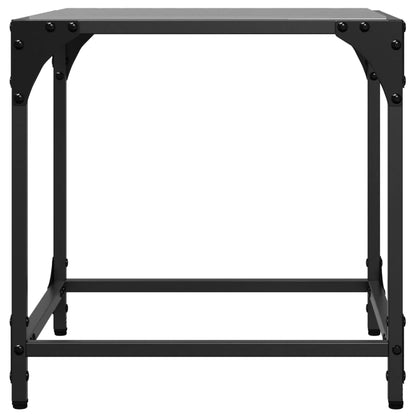 vidaXL Coffee Tables with Black Glass Top 2 pcs 40x40x40 cm Steel