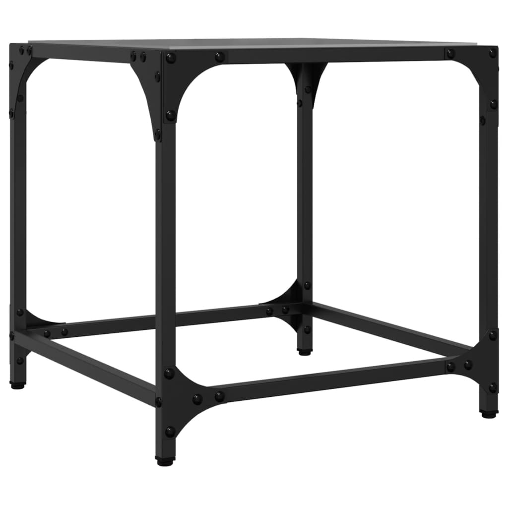 vidaXL Coffee Tables with Black Glass Top 2 pcs 40x40x40 cm Steel