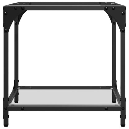 vidaXL Coffee Table with Transparent Glass Top 40x40x40 cm Steel