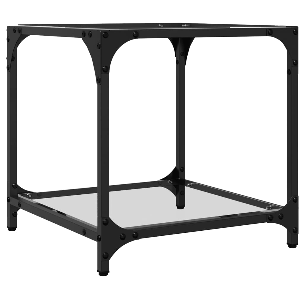 vidaXL Coffee Table with Transparent Glass Top 40x40x40 cm Steel