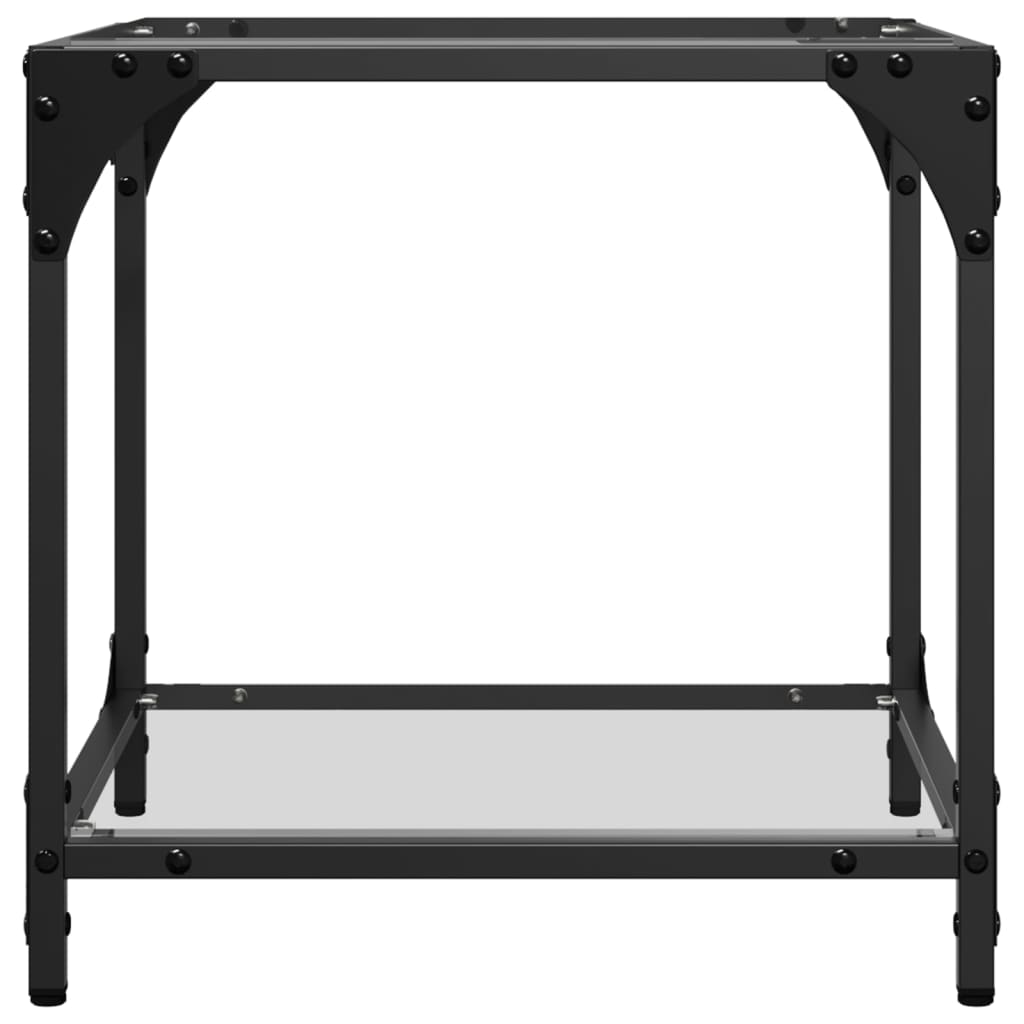 vidaXL Coffee Tables with Transparent Glass Top 2 pcs 40x40x40 cm Steel