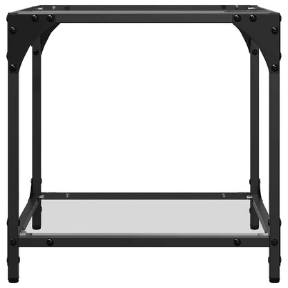 vidaXL Coffee Tables with Transparent Glass Top 2 pcs 40x40x40cm Steel