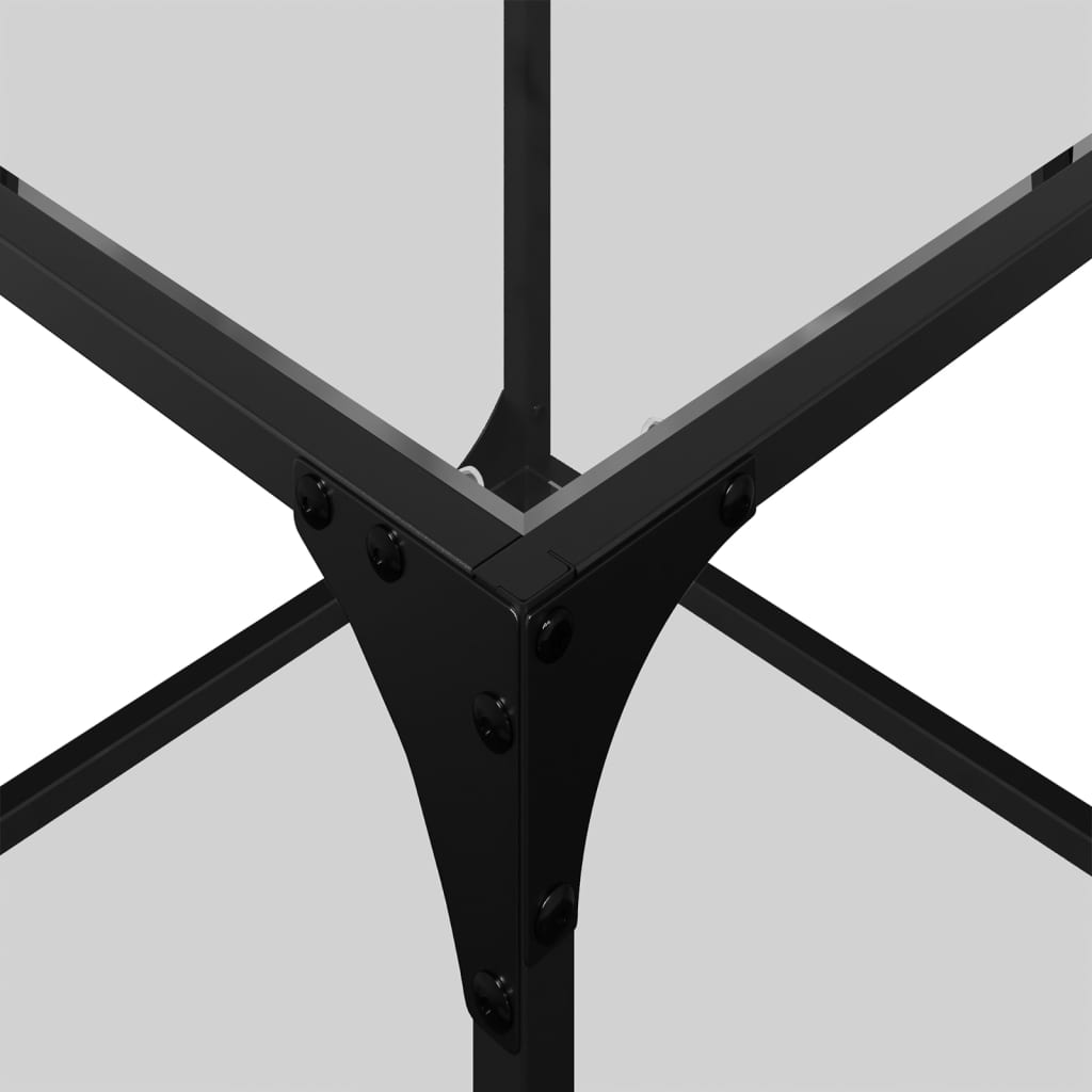 vidaXL Coffee Tables with Transparent Glass Top 2 pcs 40x40x40 cm Steel