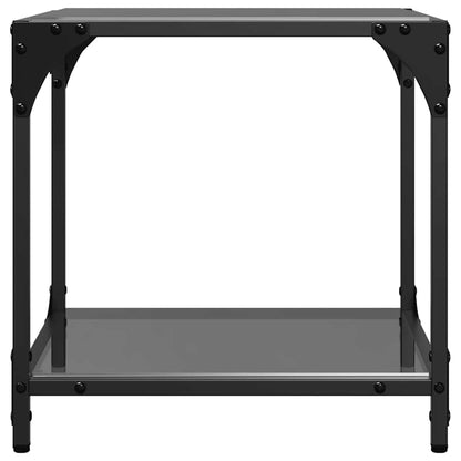 vidaXL Coffee Table with Black Glass Top 40x40x40 cm Steel