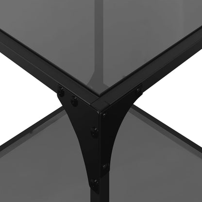 vidaXL Coffee Tables with Black Glass Top 2 pcs 40x40x40 cm Steel
