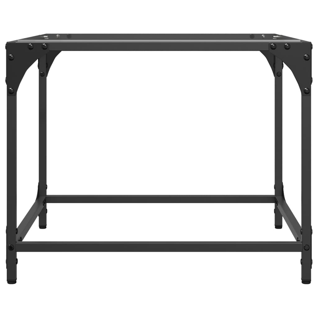 vidaXL Coffee Table with Transparent Glass Top 50x50x40 cm Steel