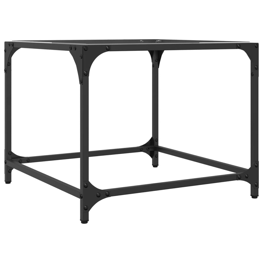 vidaXL Coffee Table with Transparent Glass Top 50x50x40 cm Steel