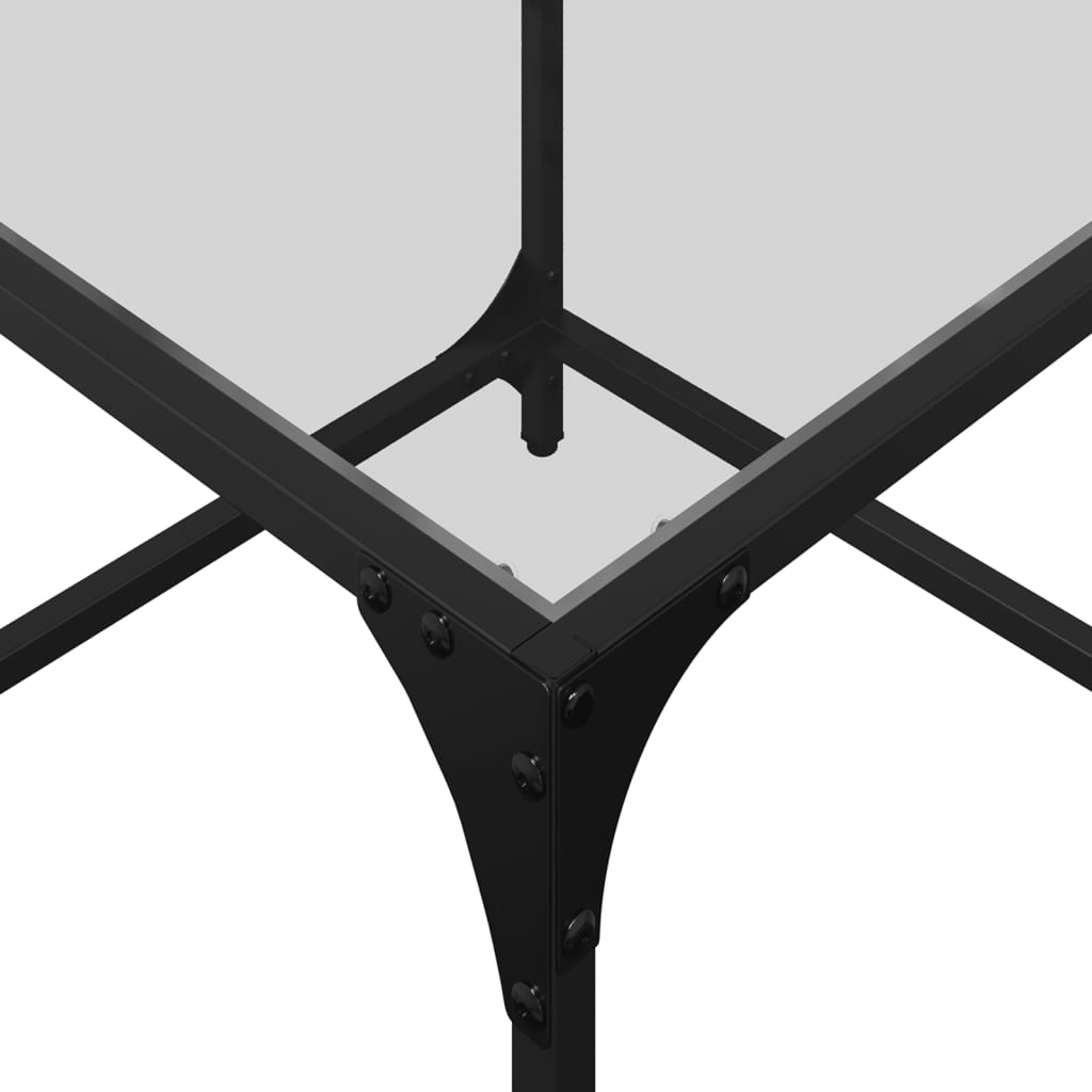 vidaXL Coffee Table with Transparent Glass Top 50x50x40 cm Steel