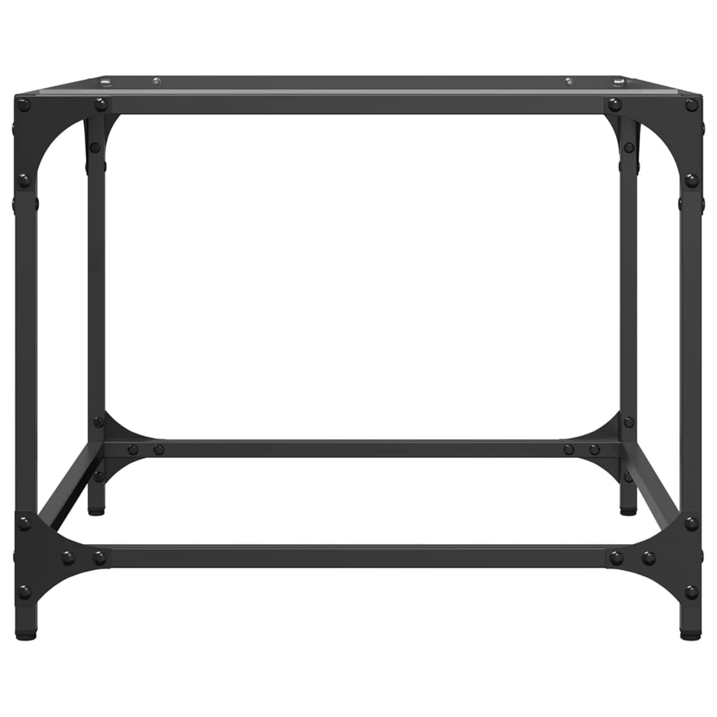 vidaXL Coffee Tables with Transparent Glass Top 2 pcs 50x50x40 cm Steel