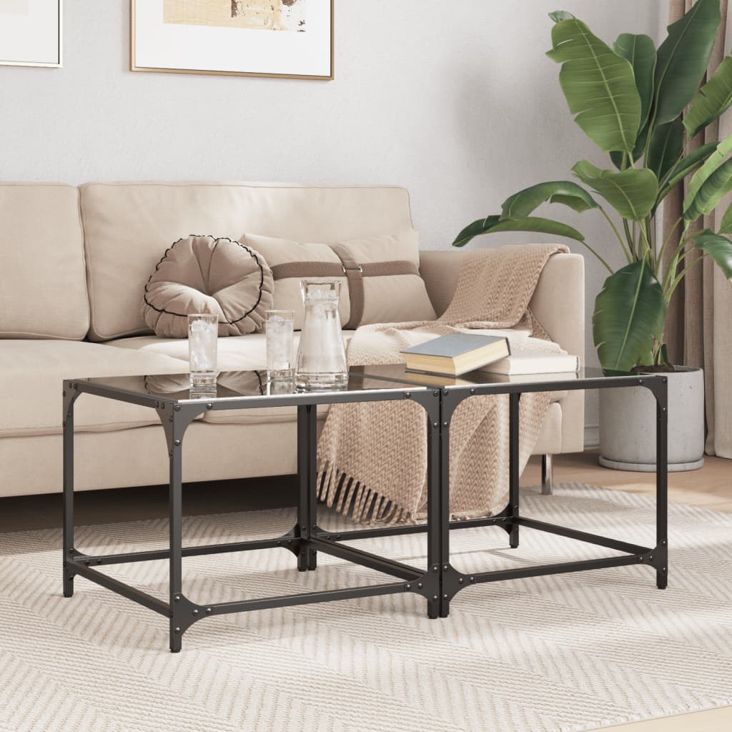 vidaXL Coffee Table | Set of 2 | Transparent