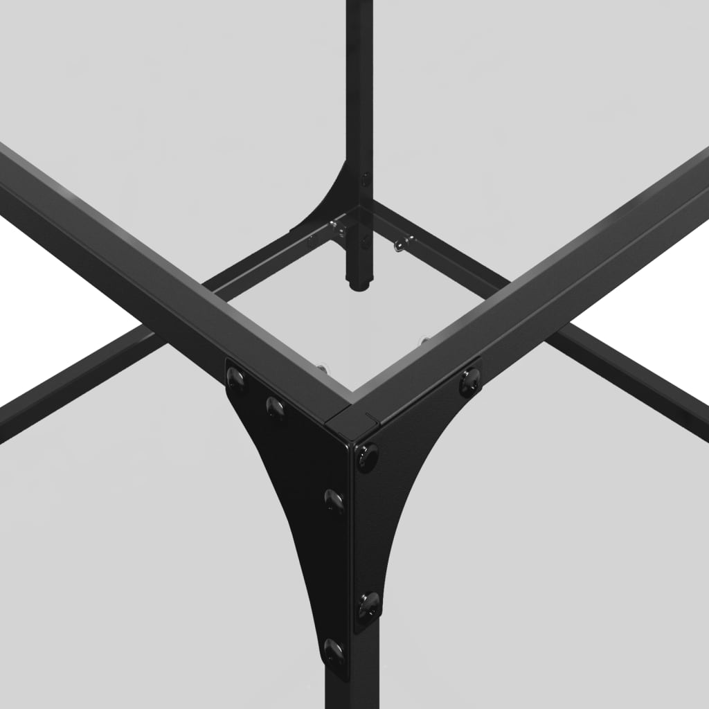 vidaXL Coffee Tables with Transparent Glass Top 2 pcs 50x50x40 cm Steel