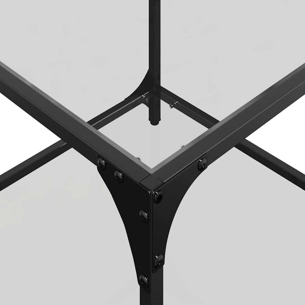 vidaXL Coffee Tables with Transparent Glass Top 2 pcs 50x50x40cm Steel