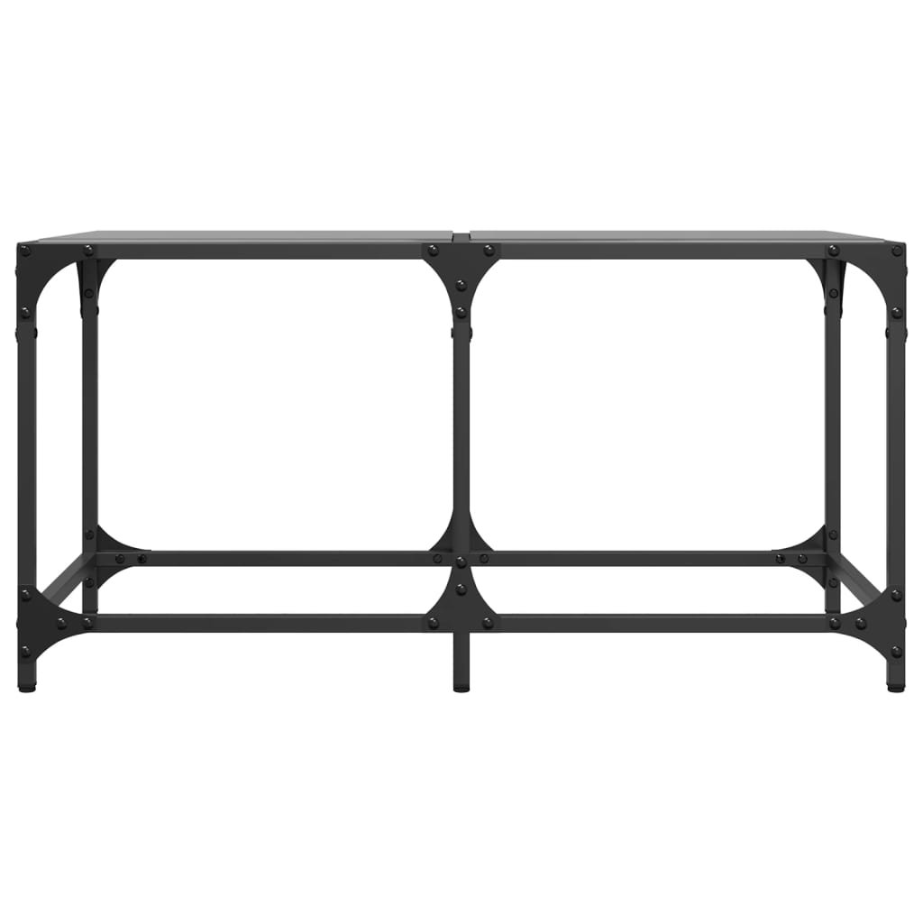 vidaXL Coffee Table with Black Glass Top 78.5x40x40 cm Steel