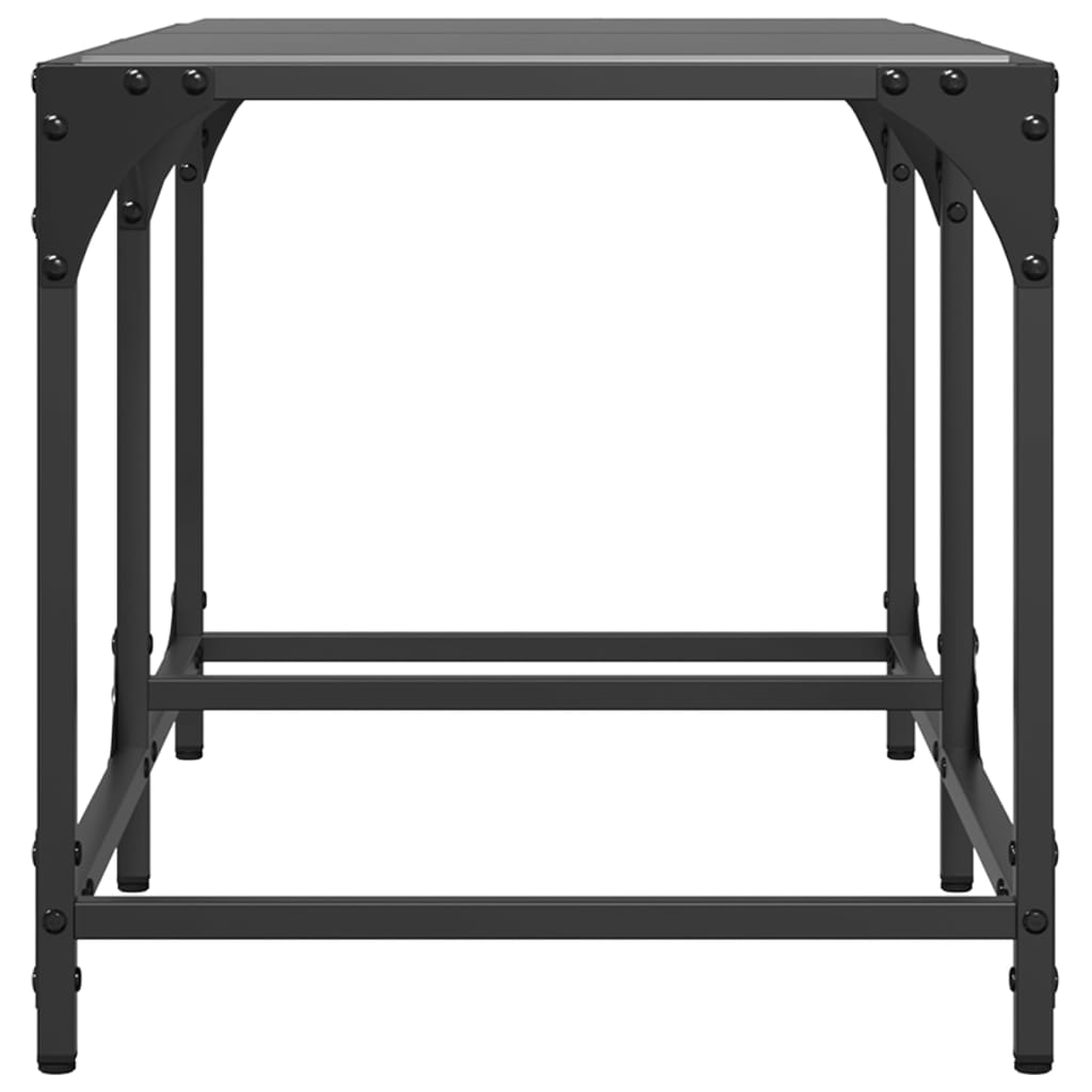 vidaXL Coffee Table with Black Glass Top 78.5x40x40 cm Steel