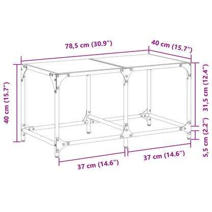 vidaXL Coffee Table with Black Glass Top 78.5x40x40 cm Steel