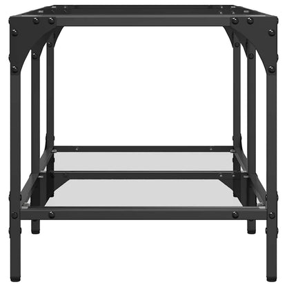 vidaXL Coffee Table with Transparent Glass Top 78.5x40x40 cm Steel