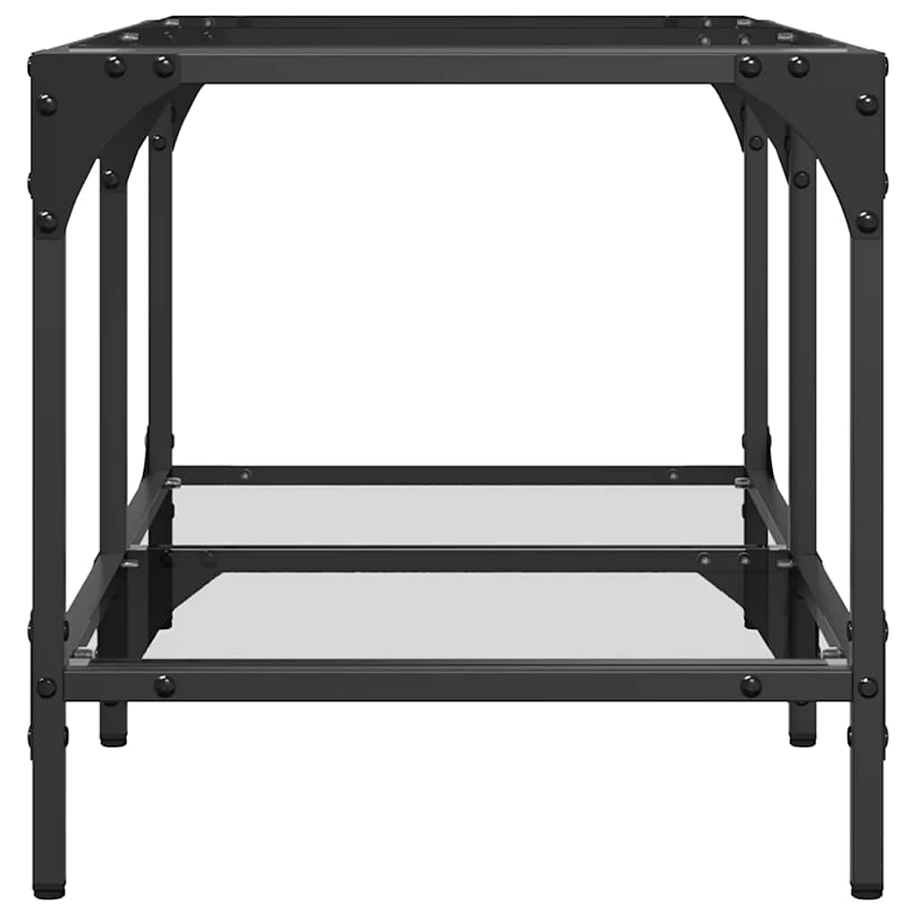 vidaXL Coffee Table with Transparent Glass Top 78,5x40x40 cm Steel