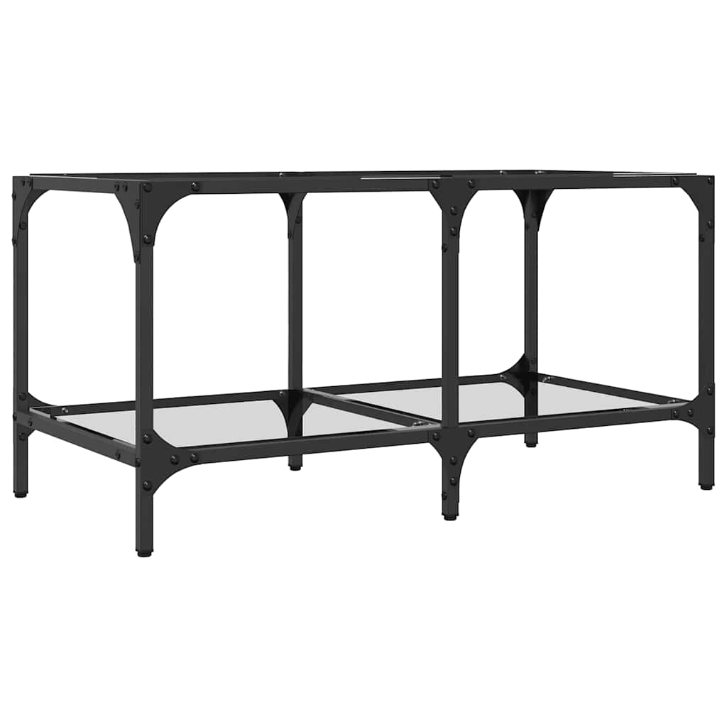 vidaXL Coffee Table with Transparent Glass Top 78,5x40x40 cm Steel