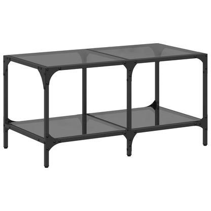 vidaXL Coffee Table with Black Glass Top 78,5x40x40 cm Steel