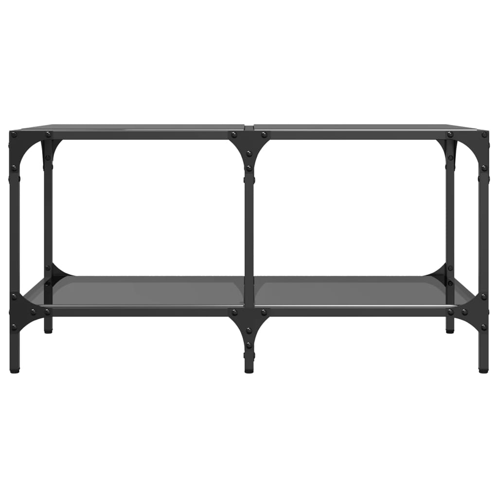 vidaXL Coffee Table with Black Glass Top 78.5x40x40 cm Steel
