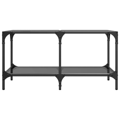 vidaXL Coffee Table with Black Glass Top 78.5x40x40 cm Steel