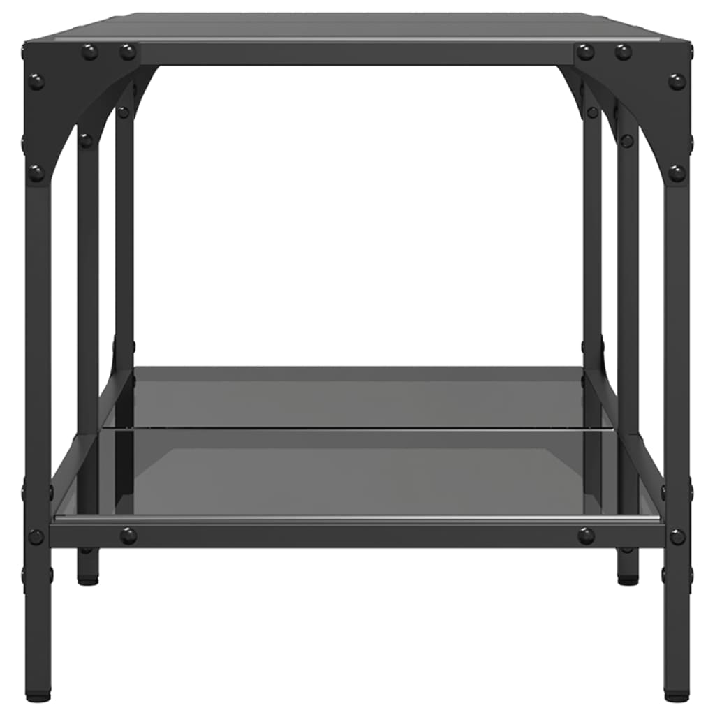 vidaXL Coffee Table with Black Glass Top 78,5x40x40 cm Steel