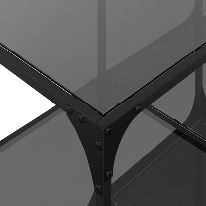 vidaXL Coffee Table with Black Glass Top 78.5x40x40 cm Steel