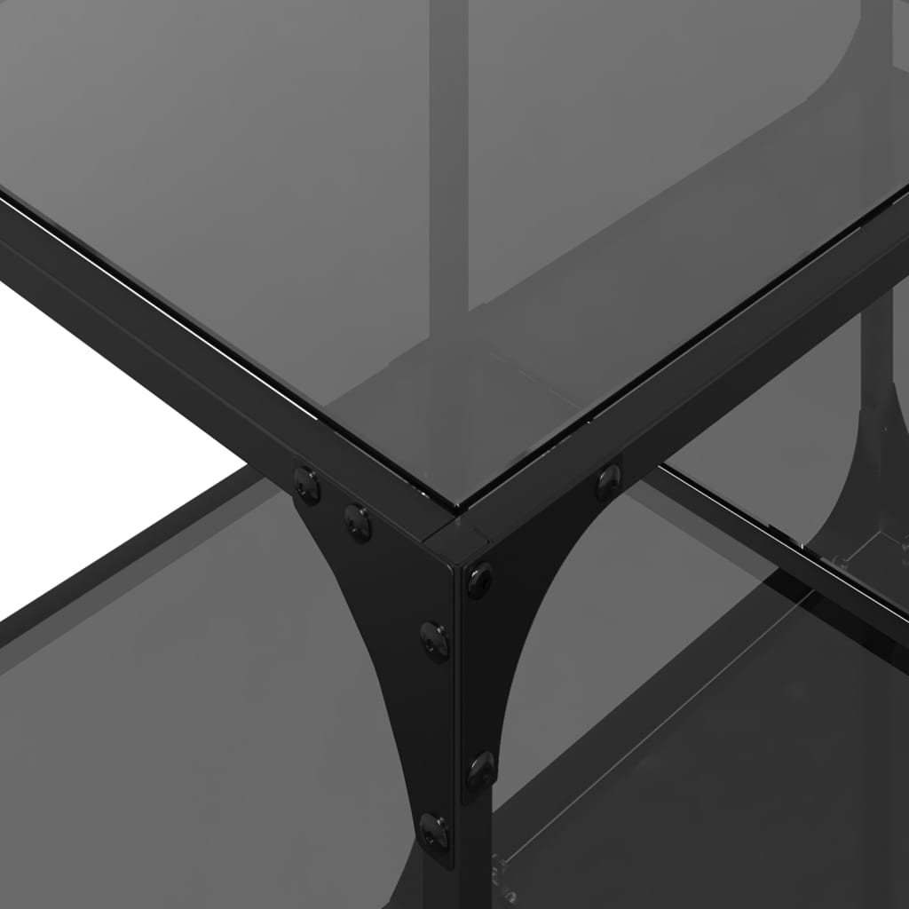 vidaXL Coffee Table with Black Glass Top 78,5x40x40 cm Steel
