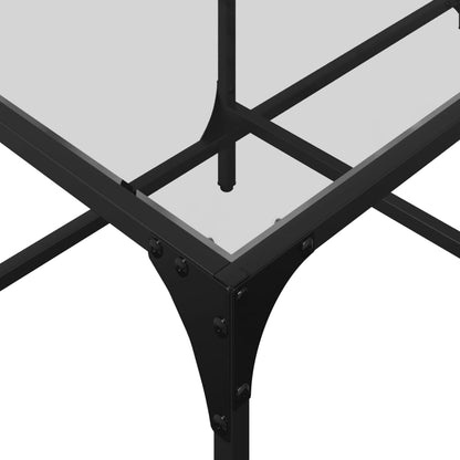 vidaXL Coffee Table with Transparent Glass Top 98.5x50x40 cm Steel