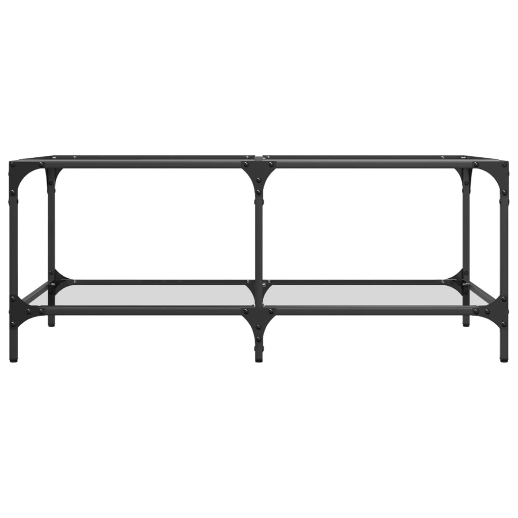 vidaXL Coffee Table with Transparent Glass Top 98.5x50x40 cm Steel