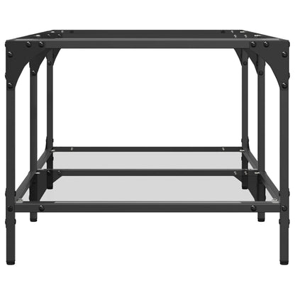 vidaXL Coffee Table with Transparent Glass Top 98.5x50x40 cm Steel