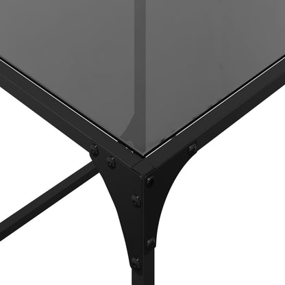 vidaXL Nesting Coffee Tables 2 pcs with Black Glass Top Steel