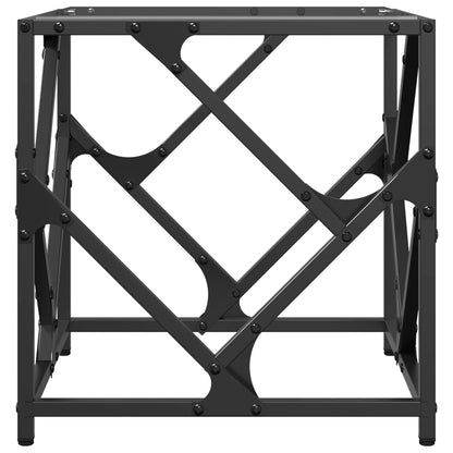 vidaXL Coffee Table with Transparent Glass Top 40x40x41 cm Steel