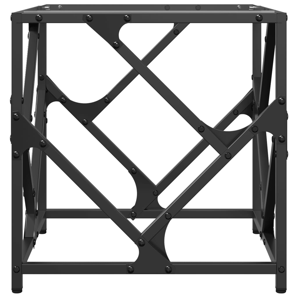 vidaXL Coffee Table with Transparent Glass Top 40x40x41 cm Steel