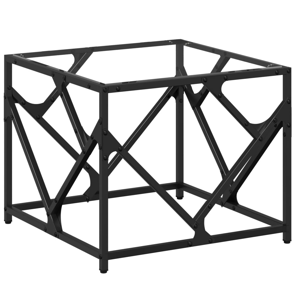 vidaXL Coffee Table with Transparent Glass Top 50x50x41 cm Steel