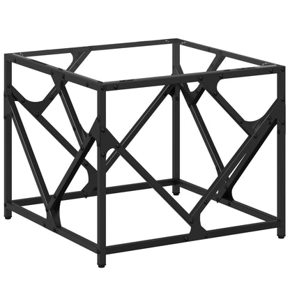 vidaXL Coffee Table with Transparent Glass Top 50x50x41 cm Steel