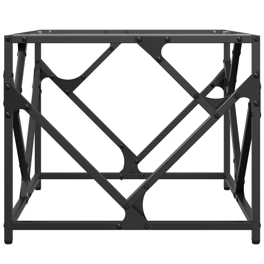 vidaXL Coffee Table with Transparent Glass Top 50x50x41 cm Steel