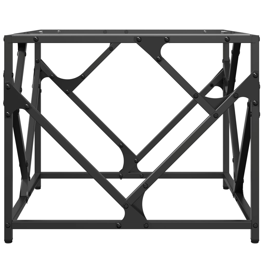 vidaXL Coffee Table with Transparent Glass Top 50x50x41 cm Steel