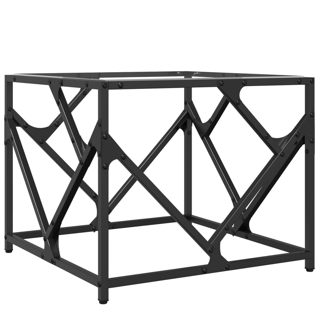 vidaXL Coffee Table with Transparent Glass Top 50x50x41 cm Steel