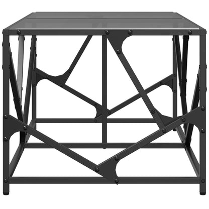 vidaXL Coffee Table with Black Glass Top 98.5x50x41 cm Steel