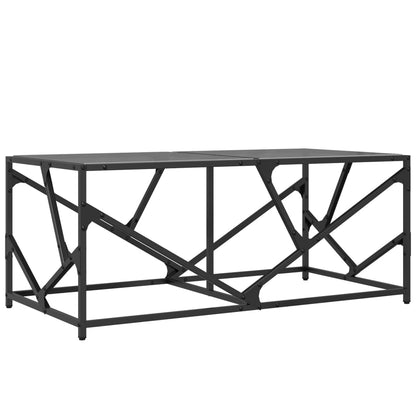 vidaXL Coffee Table with Black Glass Top 98.5x50x41 cm Steel