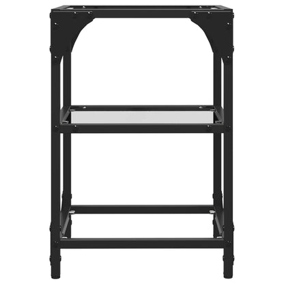 vidaXL Coffee Table with Transparent Glass Top 30x30x45 cm Steel