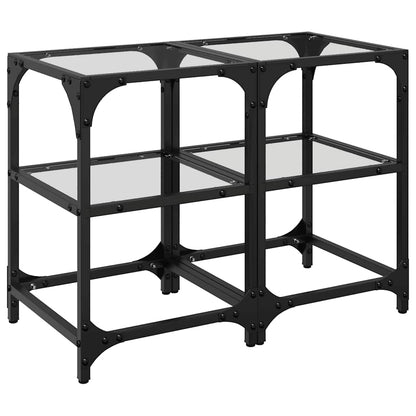 vidaXL Coffee Tables with Transparent Glass Top 2 pcs 30x30x45cm Steel